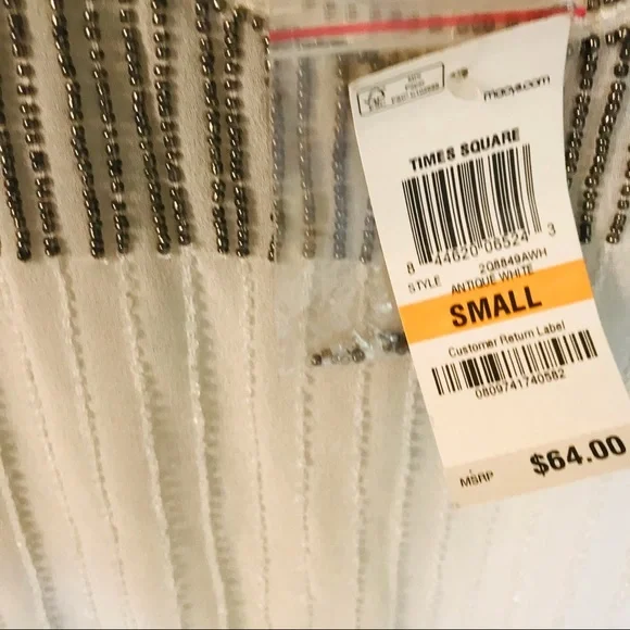 Bar III Embellished Sheer White Tank Blous… - Picture 4 of 10